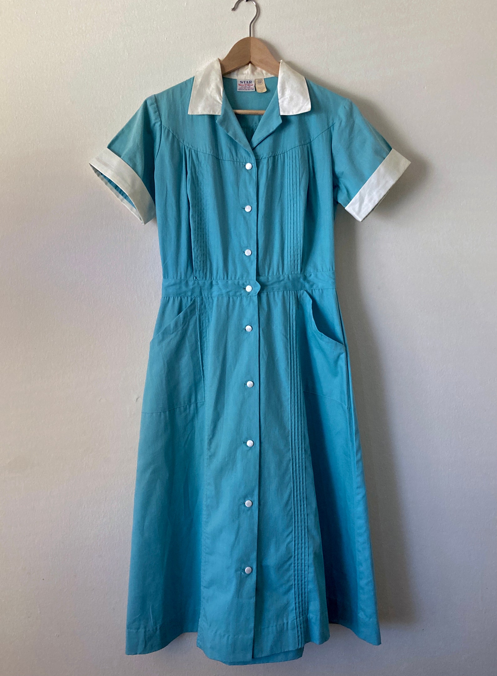 Vintage 1950s RARE Blue Nurse Uniform Smock Dress Pin up - Etsy
