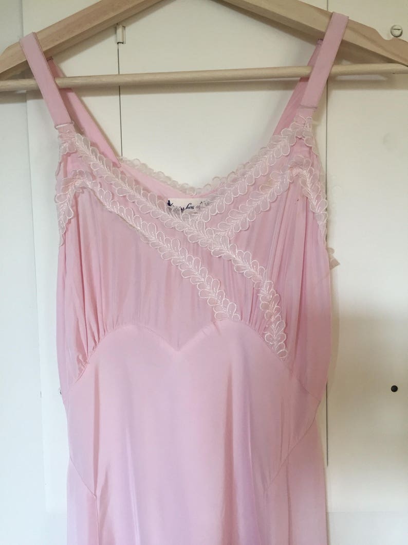 Vintage 1940s 50s Miss Swank Pink Full Slip Size 34 small - Etsy