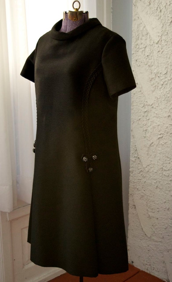 Vintage 1960s Little Black Designer Dress with Rhi
