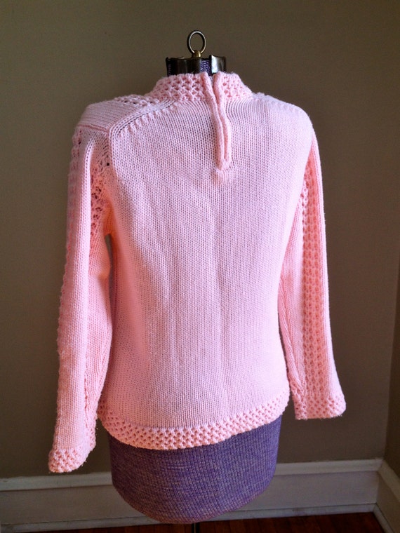 SALE Vintage 1950s 60s Pink Knit Sweater - 36 - M… - image 3