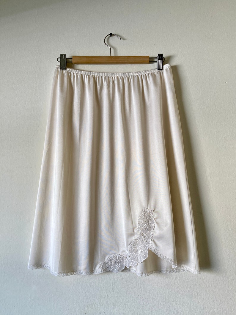 Vintage Iridescent Ivory Half Slip Floral Appliqué Etsy