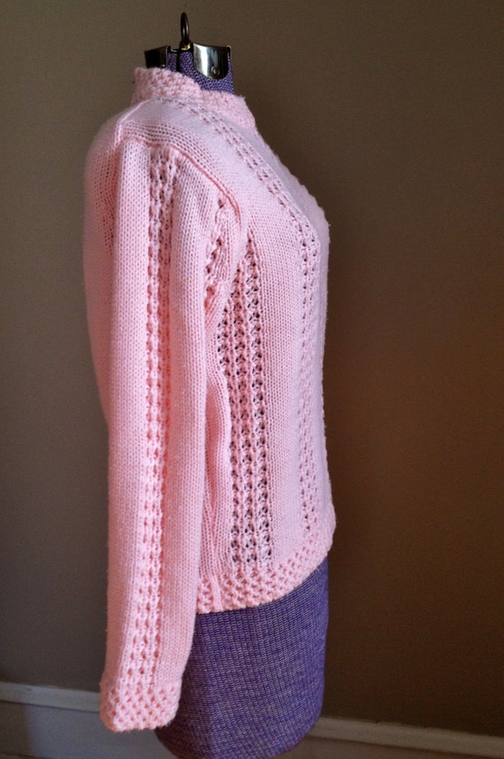 SALE Vintage 1950s 60s Pink Knit Sweater - 36 - M… - image 2