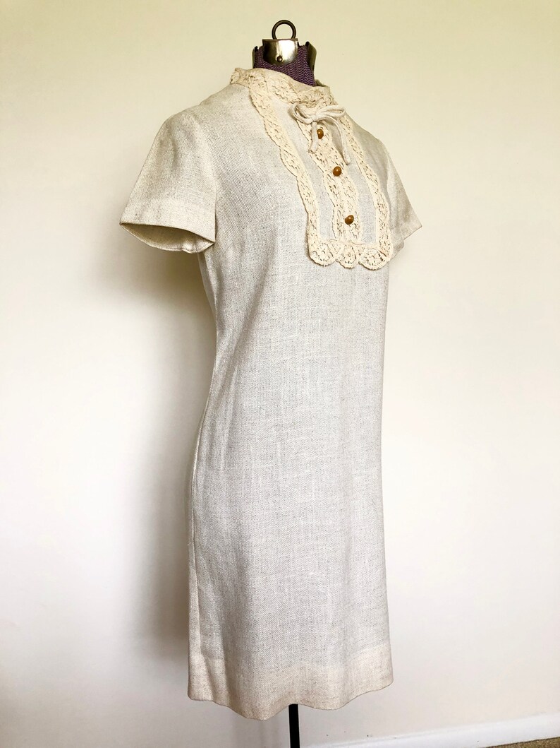 Vintage 1960s RARE Twiggy Babydoll Macrame Lace Bib Shift - Etsy