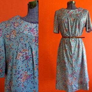 Robe nuisette vintage des années 90 à motifs floraux L Shift Duster - Grande - Imprimé calicot