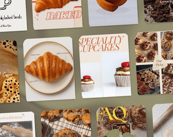 Bakery Instagram Post Templates: Cake Business Branding (40+ Designs) (PDF File)