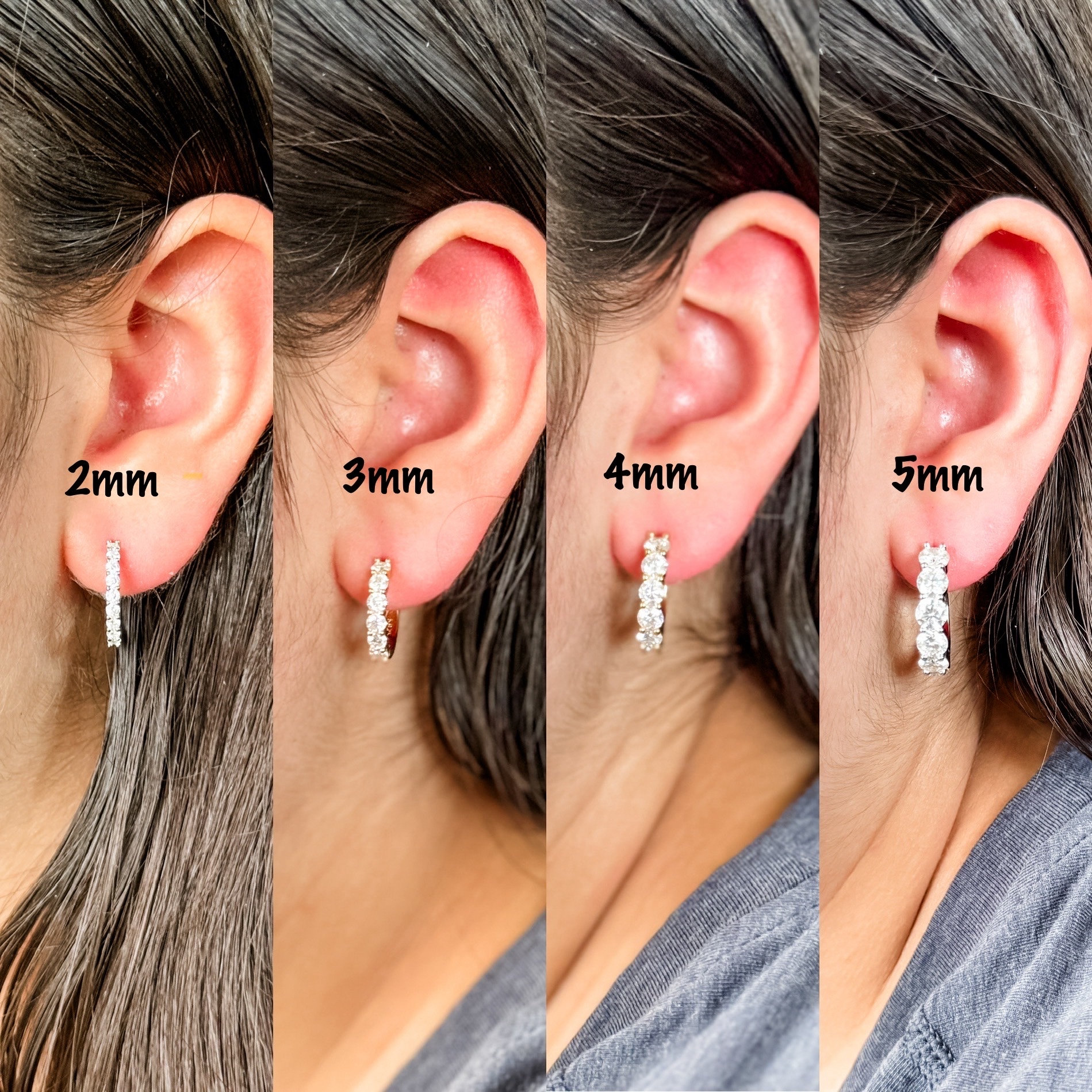 Orecchini A Bottone Con Moissanite Taglio Principessa - Foto 2