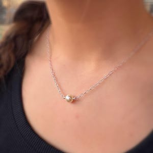 Pearl Pendant Necklace, Solitaire Swarovski Pearl Pendant in Sterling Silver, Minimalist Wedding Jewelry Under 40 - Choose Your Pearl Color