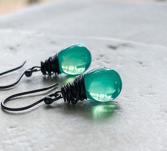 Aqua green earrings best sale
