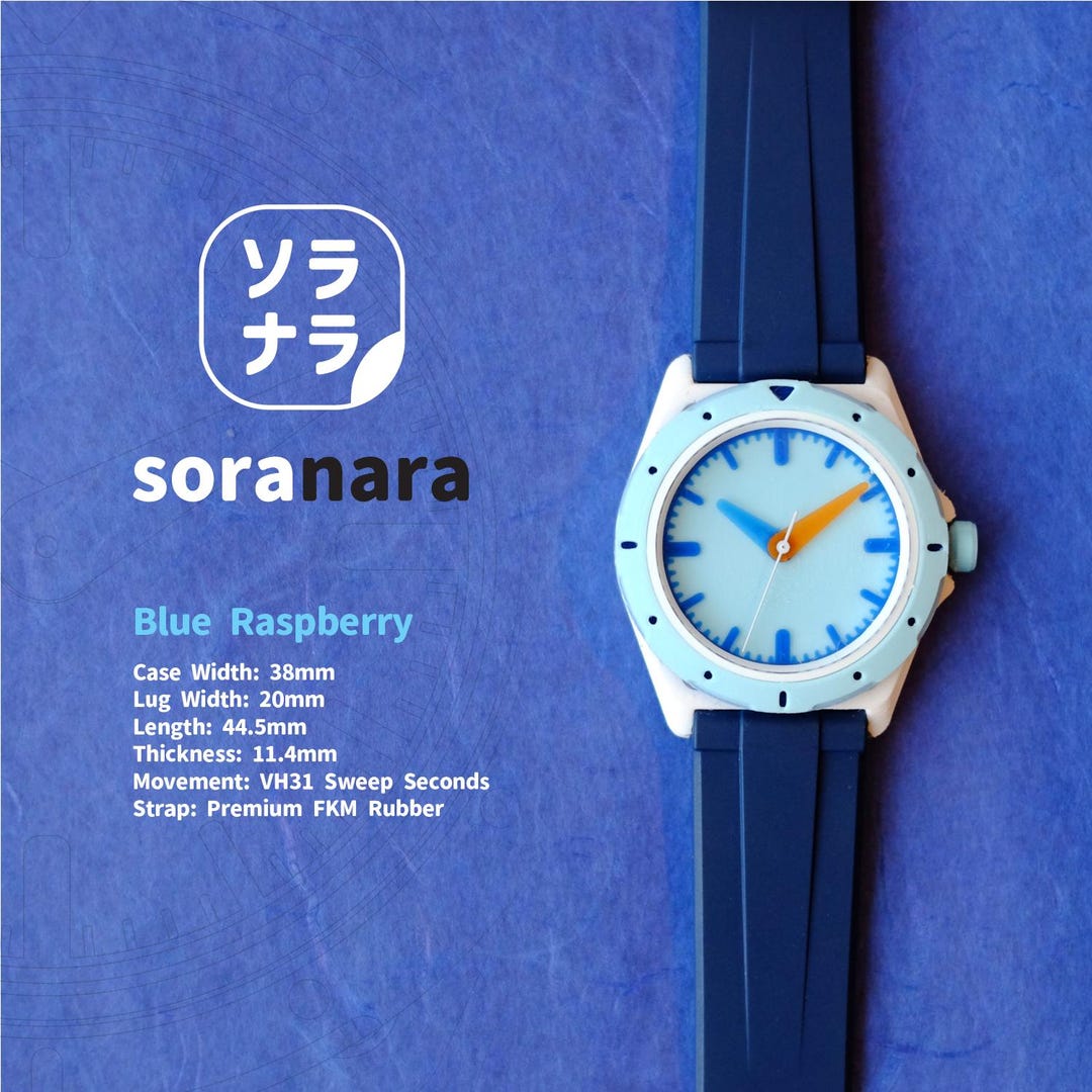 Blue Raspberry: 3D Printed Watch Unisex Dive Style Bezel Mechaquartz ...