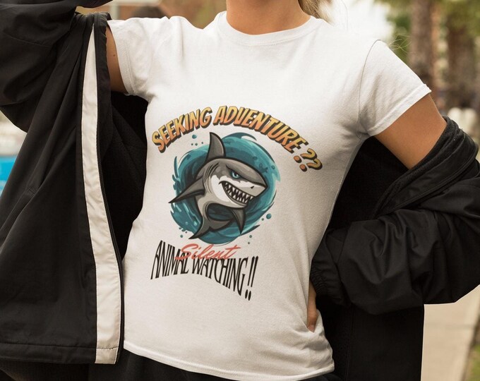 Adventure Seeker Shark Design Unisex T-shirt, Wanderlust Tee, Travel Lover Shirt, Outdoor Enthusiast, Nature Explorer Apparel, Divers gift