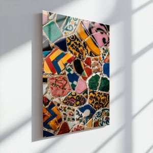 Colorful Mosaic Glass Wall Art, Tempered Glass Wall Art, Ceramic Tile Wall Art, Spanish Tile Decor, Unique Home Gift, Vertical Wall Art