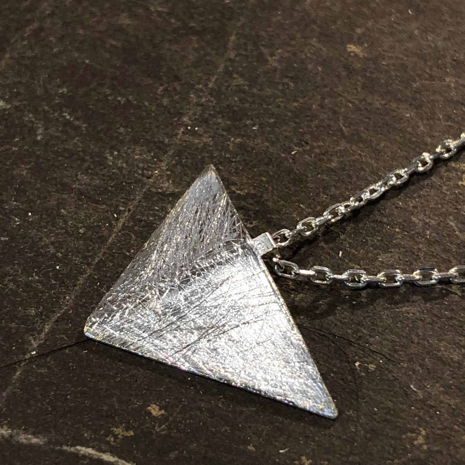 Silver Triangle Pendant Geometric pendant triangle pendant Etsy