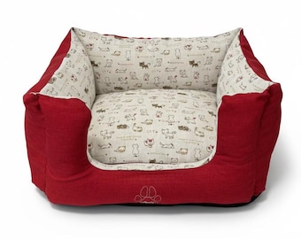 Cama para Perros y Gatos VelvetPaw impermeable lavable – cama mascotas hecha a mano – cama suave reversible