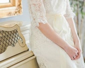 Lace Robe, Ivory Lace Robe, Bridal Robe, Lace Bridal Robe, Maternity Robe, Boudoir Robe, Honeymoon Robe, Getting Ready Robe, Camellia