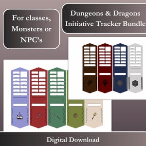 DnD 5E 2024 Initiative Tracker Bundle | Printable | Dungeons and Dragons | Character Sheet | D&D Dungeon Master | DM Screen Accessories