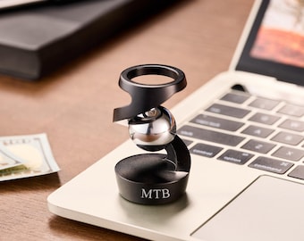 Unique Gift for Men Who Have Everything - Stress Relief Toy for Men’s Desk, Custom Floating Gyroscope for Desk, Funny Groomsmen Gift Idea
