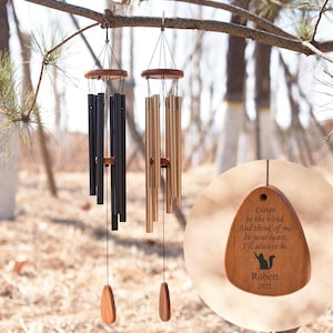 Personalized Memorial Wind Chimes - Aluminum, Engraved, Sympathy Gift