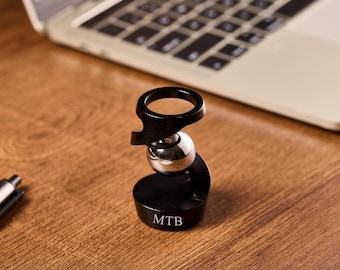 Personalized Stress Relief Gadget for Employees | Custom Engraved Floating Gyroscope | Unique Desk Toy for Men, Relaxing Gift for Husband