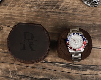 Scatola porta orologi singola in vera pelle personalizzata, regalo per uomo, scatola portaoggetti da viaggio, custodia per orologi in vera pelle, espositore per orologi, organizer per orologi