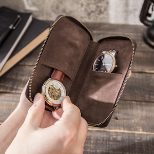 Personalized Watch Box for Men, Crazy Horse Leather Watch Organizer, Personalized Gift for Men, Jewelry Display Box for Men, Watch Case