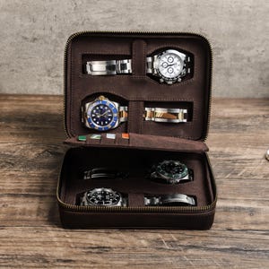 Personalized Watch Storage Custom Valentines Gift Engraved Watch Box for Men Leather Watch Case Personalized Gift for Him Husband Boyfriend