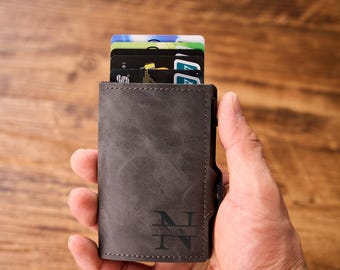 Custom Leather Wallet for Men, Personalized Slim Wallet, Ideal Gift for Husband, Dad, Boyfriend, Son Birthday, Anniversary, Christmas Gift