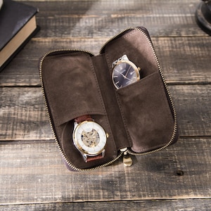 Personalized Groomsman Gift Personalized Genuine Leather Watch Box Custom Watch Case Watch Storage Box for Men Men&#39;s Gift Travel Storage Box