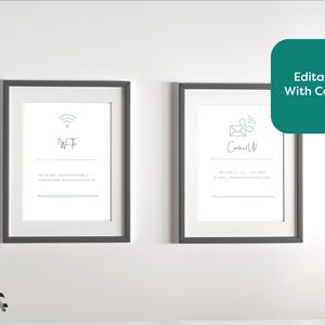 Letrero de bienvenida a Airbnb, alquileres vacacionales, personalizable, formatos A4 y carta de EE. UU.