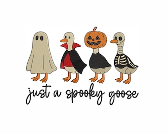 Spooky Goose Halloween Machine Embroidery Design.