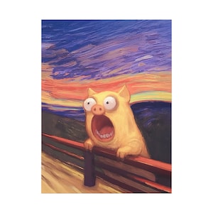 Whimsical Pig Canvas Print: Funny Farmhouse Wall Art