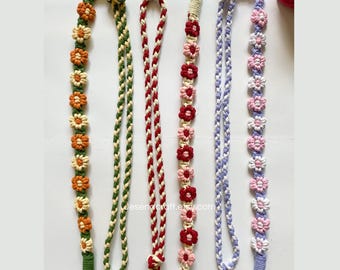 Verstelbare macramé-telefoonriem | Handgemaakte boho crossbody telefoonsleutelkoord