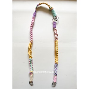 Macrame Two-Piece Crossbody Purse Strap - Soft Color, Macrame Bag Strap