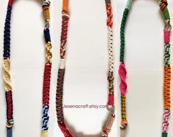 Macrame Crossbody Strap Set: Colorful Bag Strap 110cm