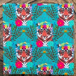 Ściereczka do czyszczenia soczewek Floral Tigers – ręcznie robiona w Hertfordshire, Anglia
