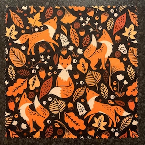 Ściereczka do czyszczenia soczewek Autumn Foxes – ręcznie robiona w Hertfordshire, Anglia