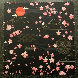 Black/Gold Mount Fuji Lens Cleaning Cloth – Handmade in Hertfordshire, England