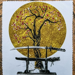 Black/Gold Katana Lens Cleaning Cloth – Handmade in Hertfordshire, England