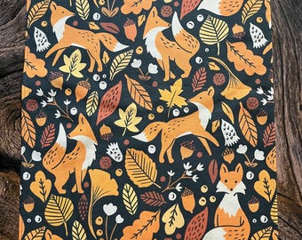Autumn Foxes Geschirrtuch (große Schale) - handgemacht in Hertfordshire, England