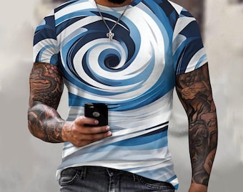 Men's Abstract Blue Mountain Ice T-Shirt: All Over Print