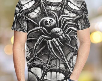 Tarantula-T-shirt: all-over print spider-shirt heren