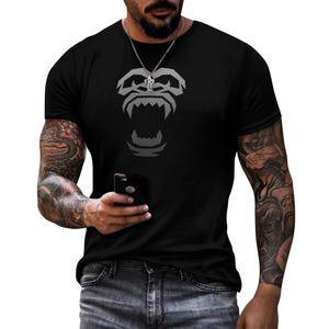 Men&#39;s Alpha Silver Back Gorilla Shirt, Alpha Gorilla T-Shirt, Gym Workout Tee, All over print tee, Fitness Enthusiast Gift, Bold Graphic Tee