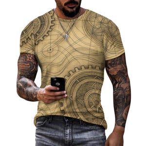 Mens Celestial Compass T-Shirt: Sacred Geometry Mystic Science All Over Print