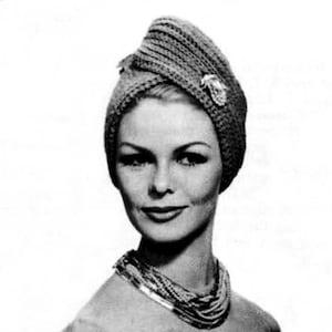 Vintage Knit Turban, Knit Hat Pattern, Vintage Knitted Hat Pattern, Knit Turban, Knitted Turban Pattern, Vintage Knit Pattern, Knit Headwrap