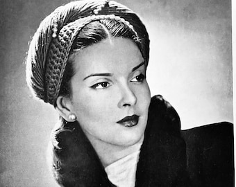 Vintage Crochet Turban Pattern: 1940s Style (Digital Download)