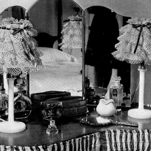 Vintage Crochet Ruffle Lampshade Pattern, Crochet lampshade, Lampshade Crochet Pattern, Ruffle Lampshade Crochet, Crochet Ruffle Lampshade