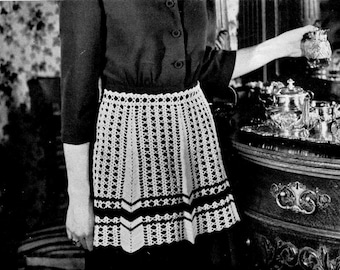 Patroon vintage gehaakt schort: driekleurig keukenontwerp (pdf-patroon)