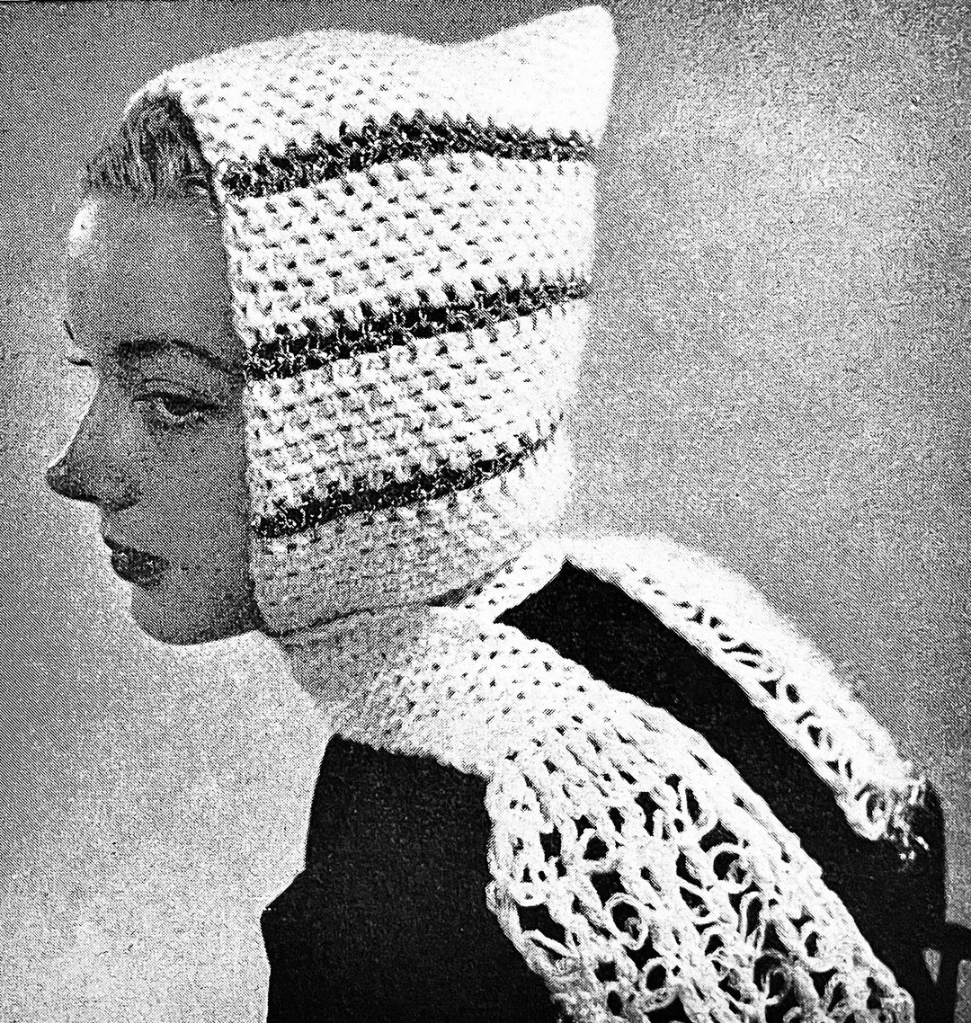 Vintage Crochet Hooded Cowl Scarf Pattern (digital Download) - Etsy