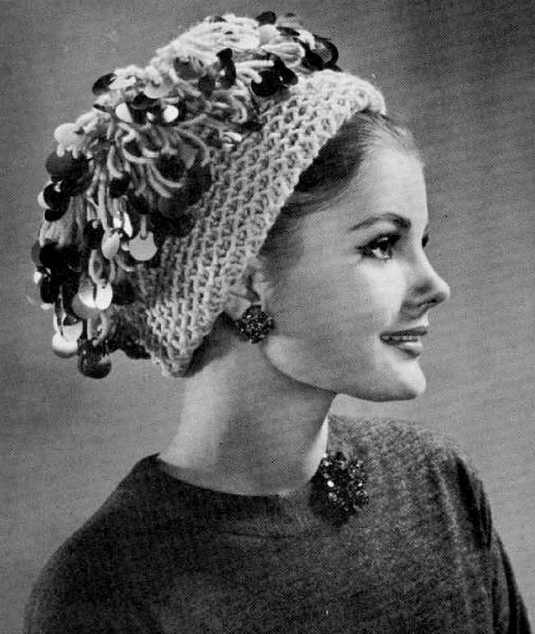 Vintage Knit Loopy Hat Pattern, Vintage Knit Hat Pattern, Knit Hat