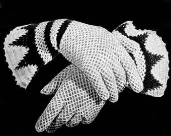 Vintage Crochet Mesh Gloves Pattern, Women's Dress Gloves (PDF Pattern)