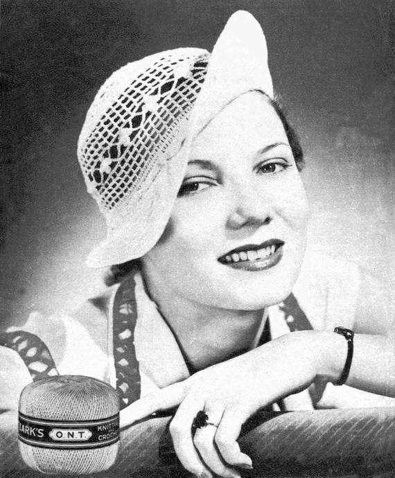 Vintage Crochet Clover Cloche Hat Pattern: 1940s Summer Style (PDF